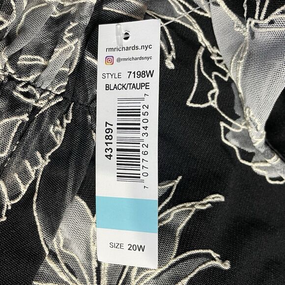 R&M Richards 7198W Long Formal Dress Black/Taupe Size 20W - Picture 4 of 4